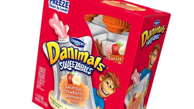 Picture of Dannon Danimals Strawberry Squeeze Yogurt