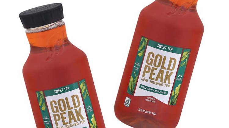 Picture of Gold Peak or Simply Gold Ice Tea or Minute Maid Zero Sugar Juice